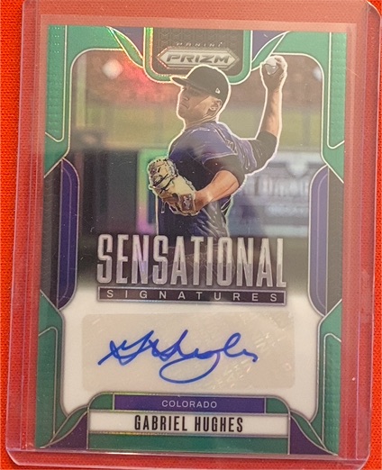 2025 Panini Prizm #SS-GH Gabriel Hughes Sensational Signatures Green Prizm — front
