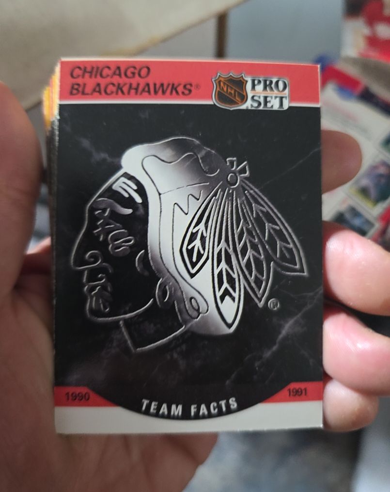1990-91 Pro Set #569 Chicago Blackhawks Team Facts — front