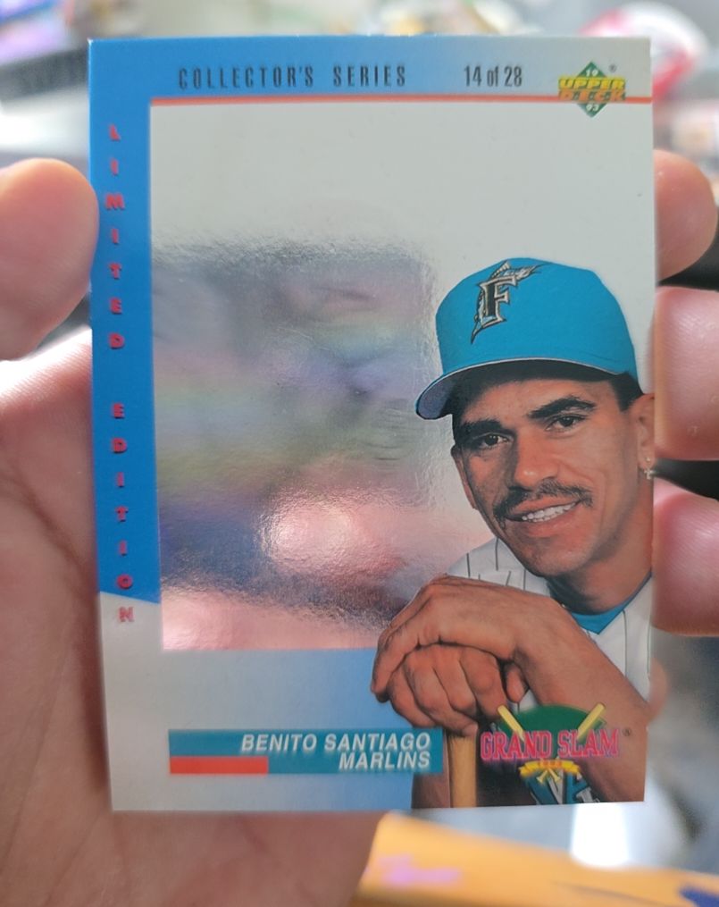 1993 Upper Deck Denny's Grand Slam Holograms #14 Benito Santiago — front