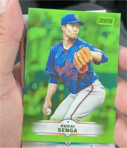 2025 Topps Stadium Club #144 Kodai Senga Lime Green Foil — front