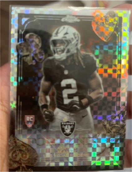 2025 Topps Chrome Football Ashton Jeanty Fortune 15 X-Fractor #F15-24 — front