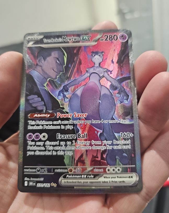 2025 Pokémon TCG Team Rocket's Mewtwo GX #231/182 — front