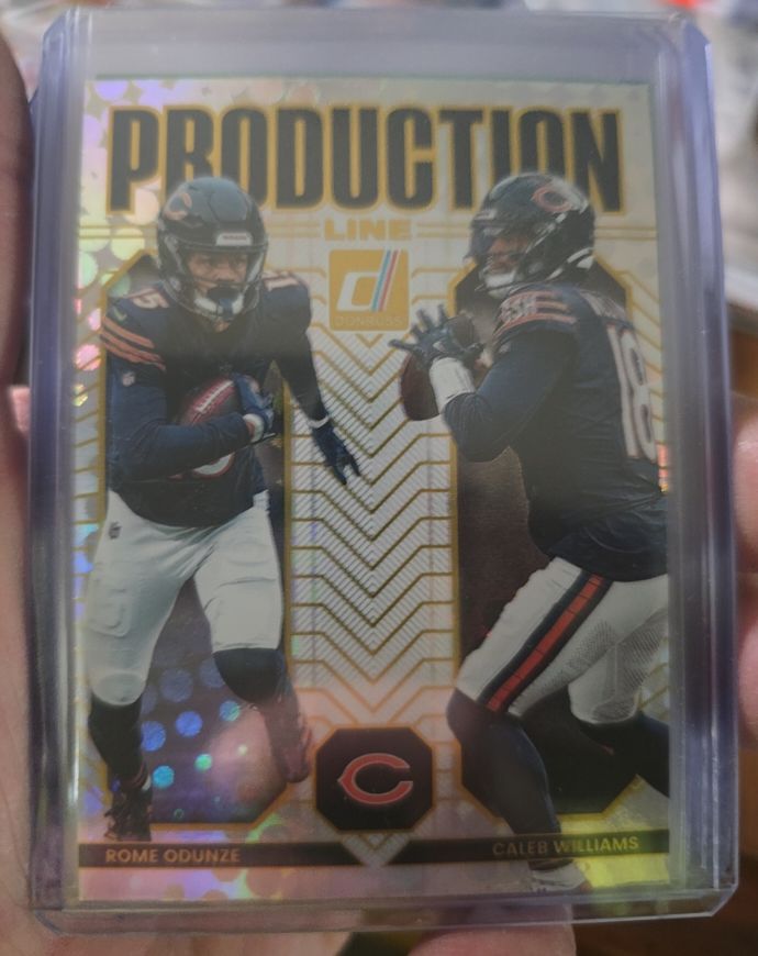 2025 Panini Donruss Production Line #17 Caleb Williams Rome Odunze — front