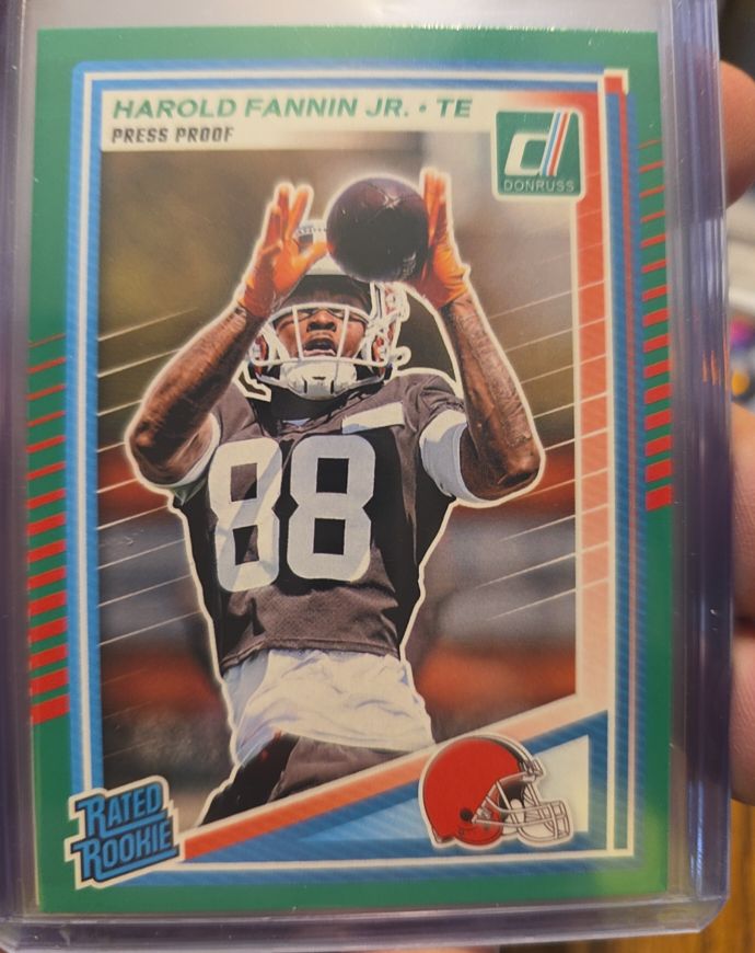 2025 Donruss #373 Harold Fannin Jr. Press Proof Green — front