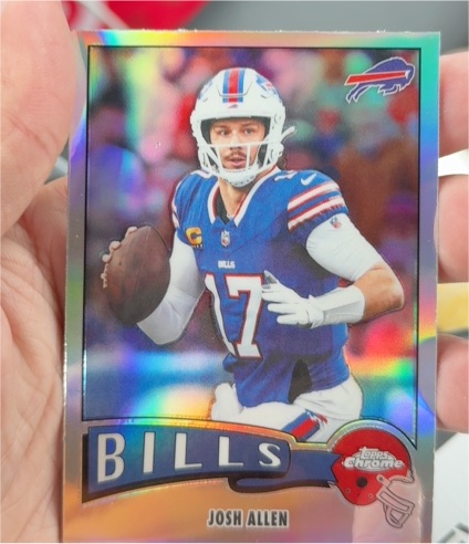 2025 Topps Chrome Josh Allen 1975 Throwback Silver Refractor #1975-4 Bills — front