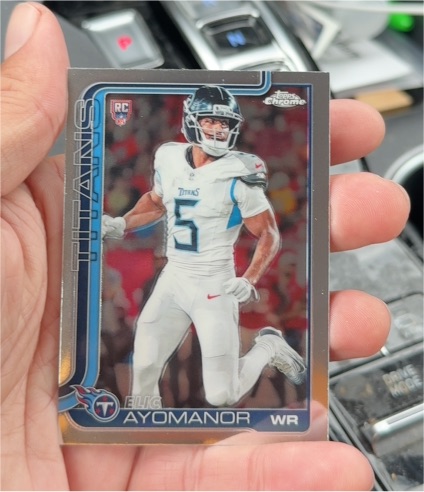 2025 Topps Chrome #336 Elic Ayomanor Rookie Card — front