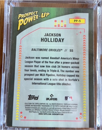2024 Topps Bowman Chrome Prospect Power-Up #PP-5 Jackson Holliday — front