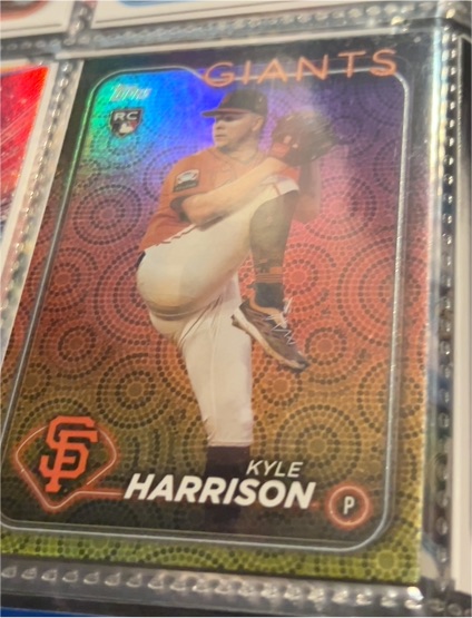 2024 Topps Series 2 #667 Kyle Harrison RC Holiday Foil Giants — front