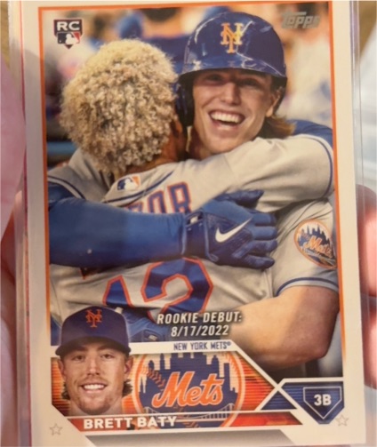 2023 Topps Update #US158 Brett Baty Rookie Debut New York Mets — front