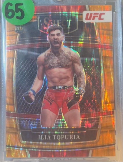 2022 Panini Select UFC #23 Ilia Topuria Concourse Orange Flash Prizm Rookie — front