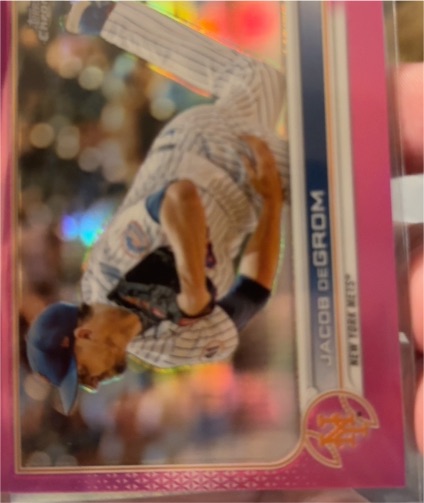2022 Topps Chrome #125 Jacob deGrom Pink Refractor — front