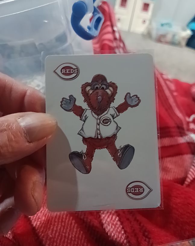 1989 Skore Cincinnati Reds Mr. Red Playing Card — front