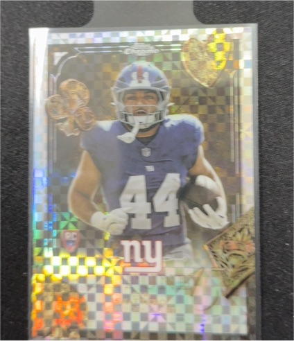 2025 Topps Chrome #F15-27 Cam Skattebo Fortune 15 X-Fractor — front