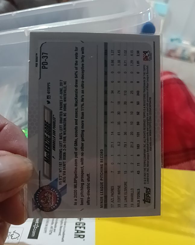 2021 Topps Big League #PD-37 MacKenzie Gore — front