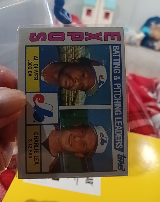 1984 Topps #516 Al Oliver & Charlie Lea - Expos Leaders — front