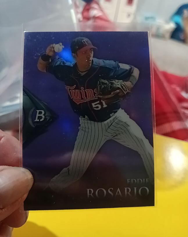2014 Bowman Platinum Chrome Prospects Purple Refractor #BPCP36 Eddie Rosario — front