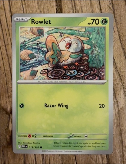 2023 Pokemon Scarlet & Violet Obsidian Flames #013 Rowlet — front