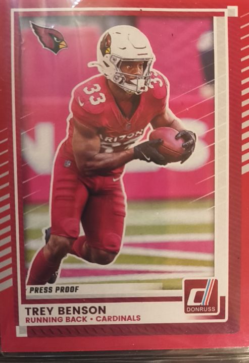 2025 Donruss #111 Trey Benson Press Proof Red — front