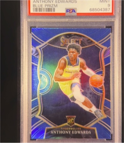 2020 Panini Select #61 Anthony Edwards Blue Prizm Rookie — front