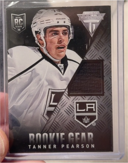 2013-14 Panini Titanium Rookie Gear #RG-TP Tanner Pearson — front