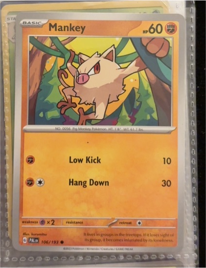 2023 Pokémon #106 Mankey — front