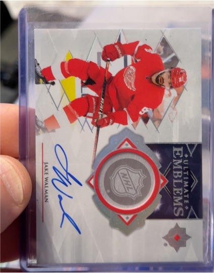 2023-24 Upper Deck Ultimate Collection Ultimate Emblems Auto #UE-TO Jake Walman — front