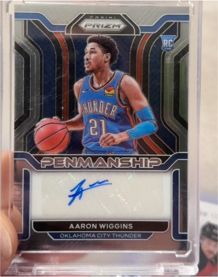 2021-22 Panini Prizm Rookie Penmanship #RP-AWG Aaron Wiggins — front