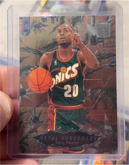 1996-97 Fleer Metal #243 Gary Payton Metal Shredders — front