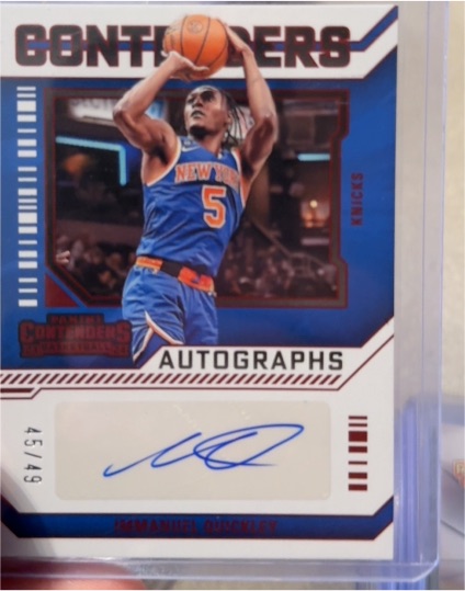2023-24 Panini Contenders Autographs #CA-IQK Immanuel Quickley — front