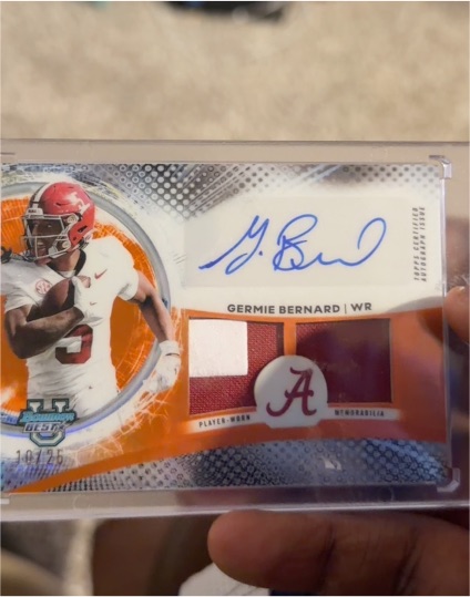 2025 Bowman Best University Germie Bernard Dual Patch Auto #DRA-GB — front