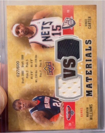 2009-10 Upper Deck VS Dual Materials #VS-CW Vince Carter Marvin Williams — front