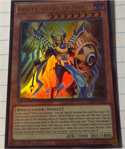 Yu-Gi-Oh! CH02-EN022 Imsety, Glory of Horus — front
