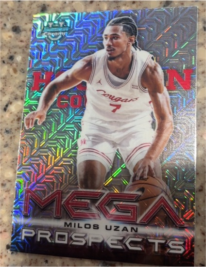 2025-26 Bowman Basketball #MP-15 Milos Uzan Mega Prospects Houston Cougars — front