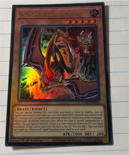 2000 Yu-Gi-Oh! CH02-EN020 Awakening of the Possessed - Nefariouser Archfiend — front