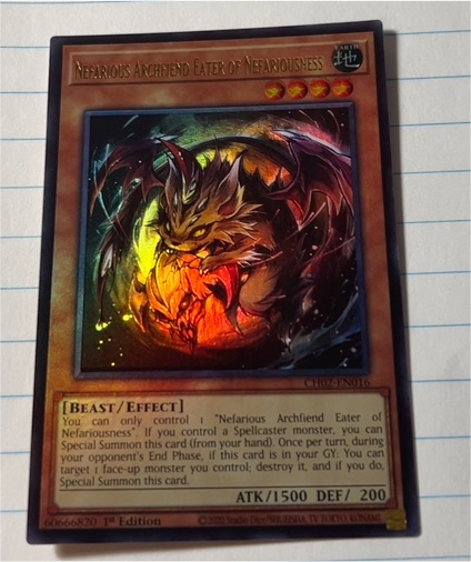 2020 Yu-Gi-Oh! CH02-EN016 Nefarious Archfiend Eater of Nefariousness — front