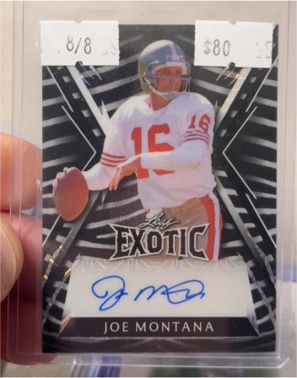 2023 Leaf Exotic #E-JM3 Joe Montana — front