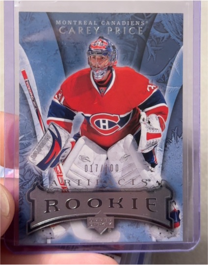 2007-08 Upper Deck Artifacts #017 Carey Price Rookie — front