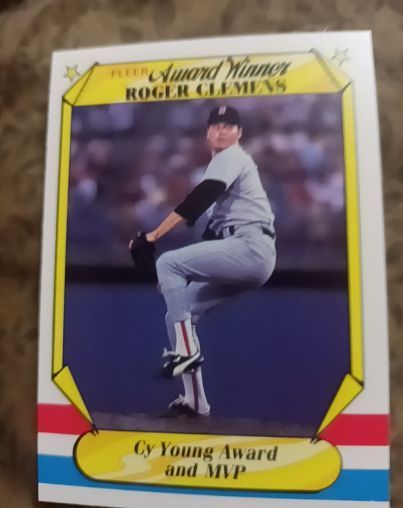 1987 Fleer Award Winners #9 Roger Clemens — front