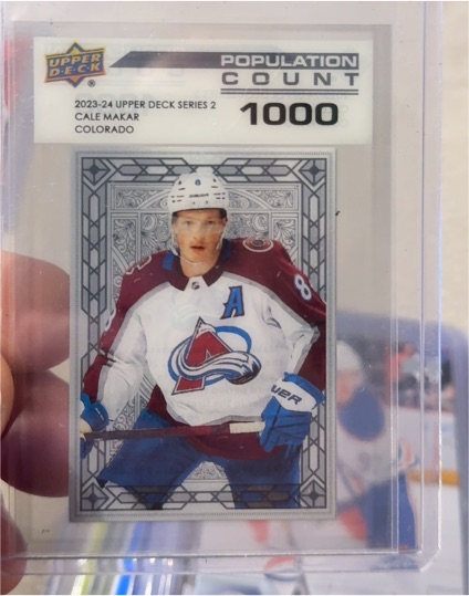 2023-24 Upper Deck Series 2 Population Count 1000 #PC-57 Cale Makar — front