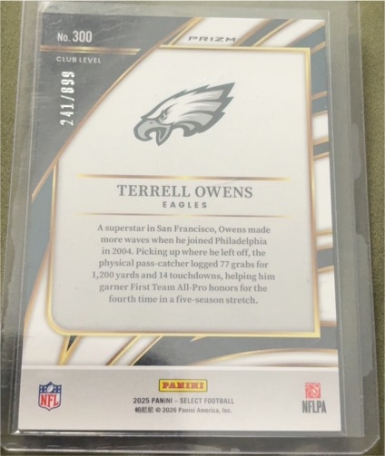 2025 Panini Select #300 Terrell Owens — front