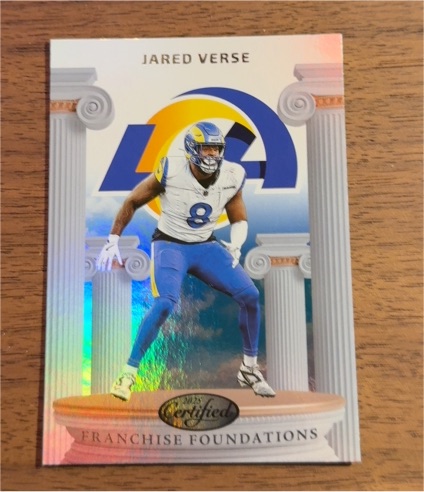 2025 Panini Certified #FFO-JVE Jared Verse Franchise Foundations — front