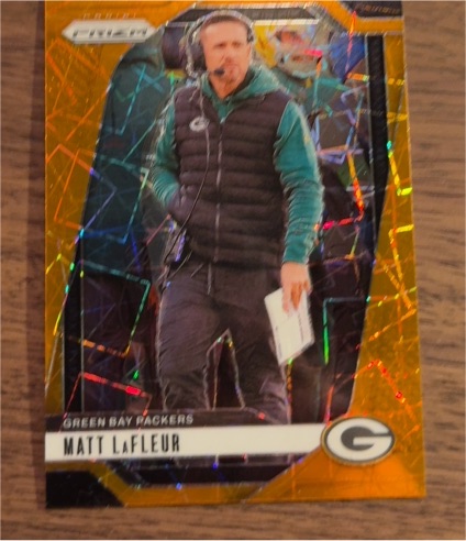 2024 Panini Prizm #108 Matt LaFleur Orange Lazer Prizm — front