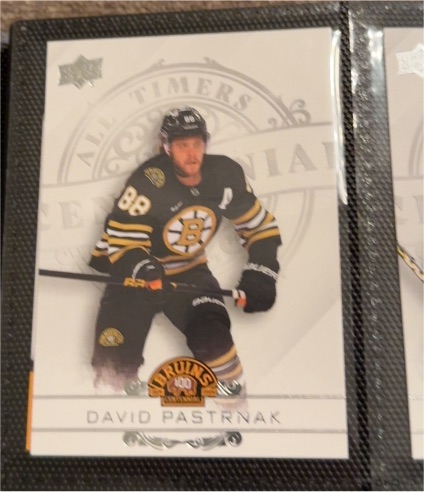 2023-24 Upper Deck Boston Bruins Centennial All-Timers #100-43 David Pastrnak — front
