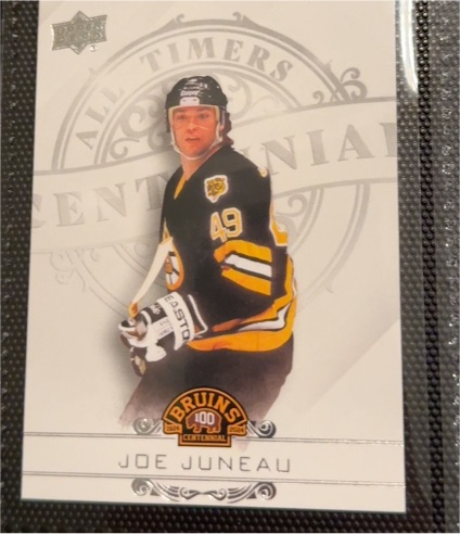2023-24 Upper Deck Boston Bruins Centennial #100-33 Joe Juneau — front