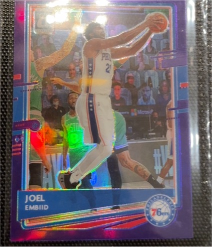 2020-21 Donruss Optic Purple Prizm #20 Joel Embiid — front