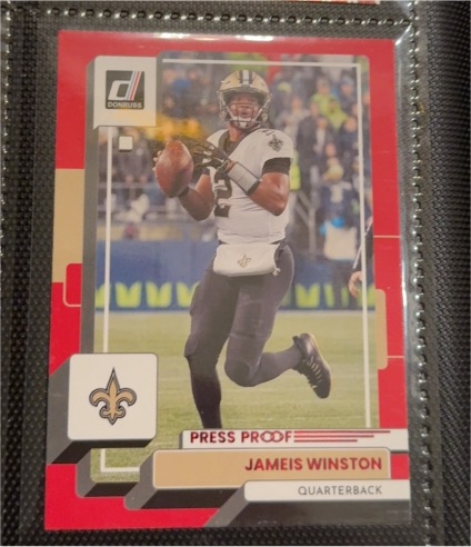 2022 Donruss #246 Jameis Winston Red Press Proof — front