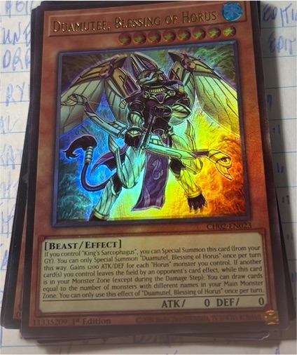 Yu-Gi-Oh! CH02-EN023 Duamutef, Blessing of Horus — front