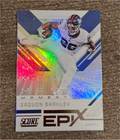 2019 Panini Score Epix Moment #EM-8 Saquon Barkley — front