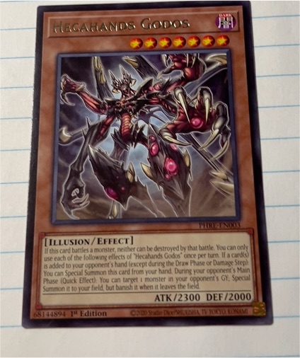 2020 Yu-Gi-Oh! PHRE-EN003 Hecahands Godos — front