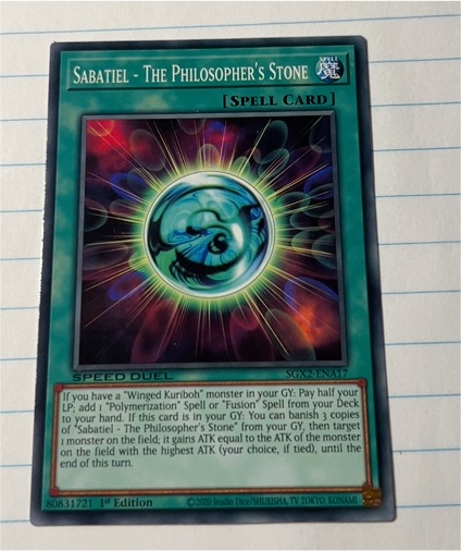 2020 Yu-Gi-Oh! Speed Duel GX: Midterm Paradox #SGX2-ENA17 Sabatiel - The Philosopher's Stone — front